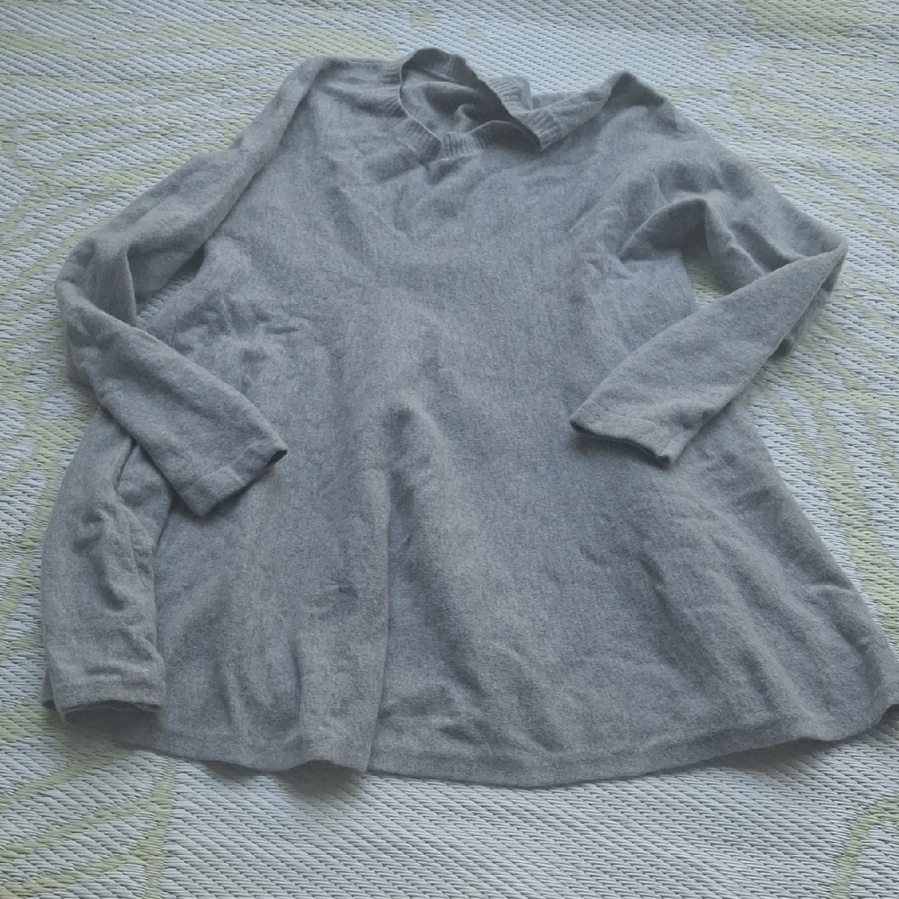 Cozy Gray Long Sleeve Flare Bottom Sweater Dress